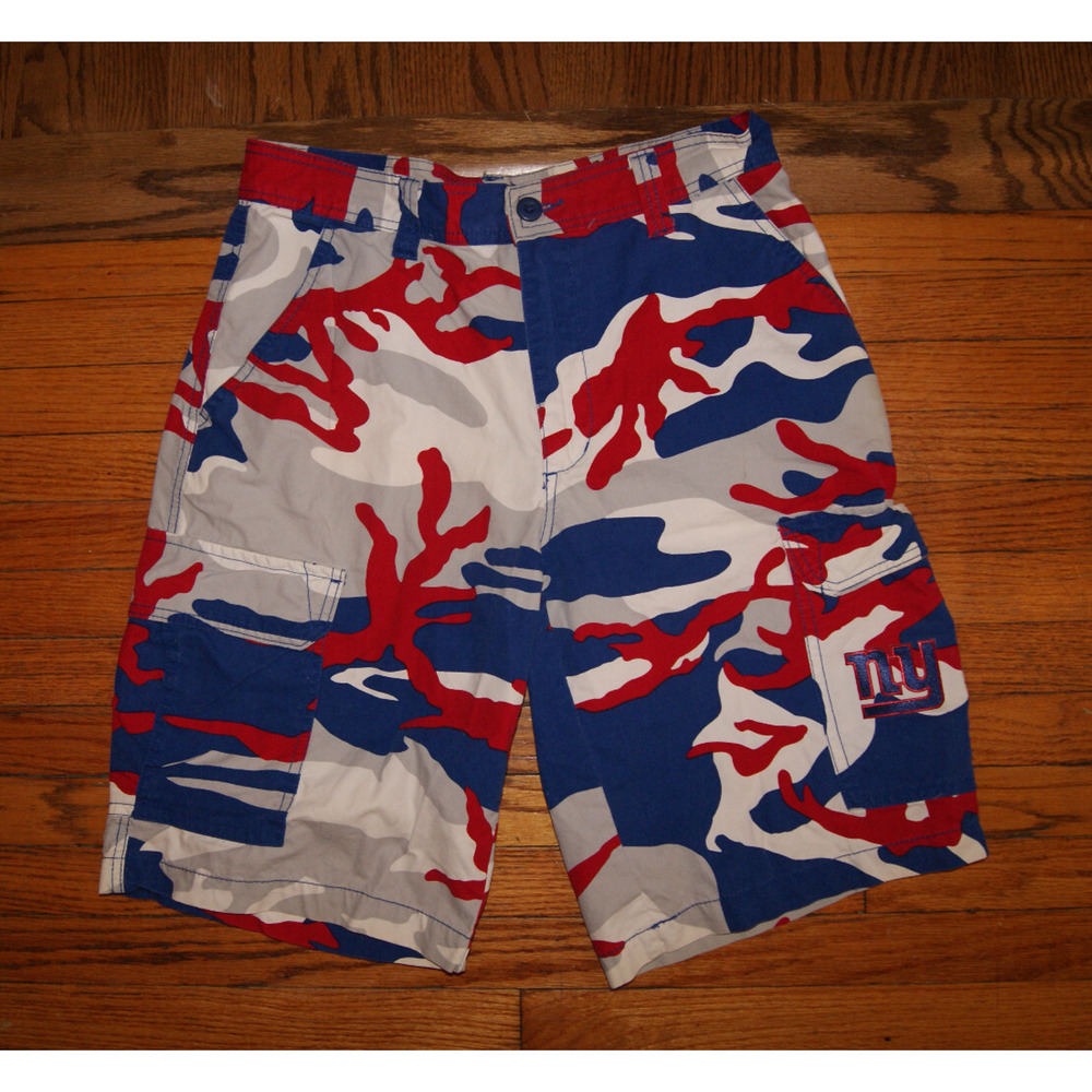 NFL New york Giants Red White and Blue Camo Shorts Size 32